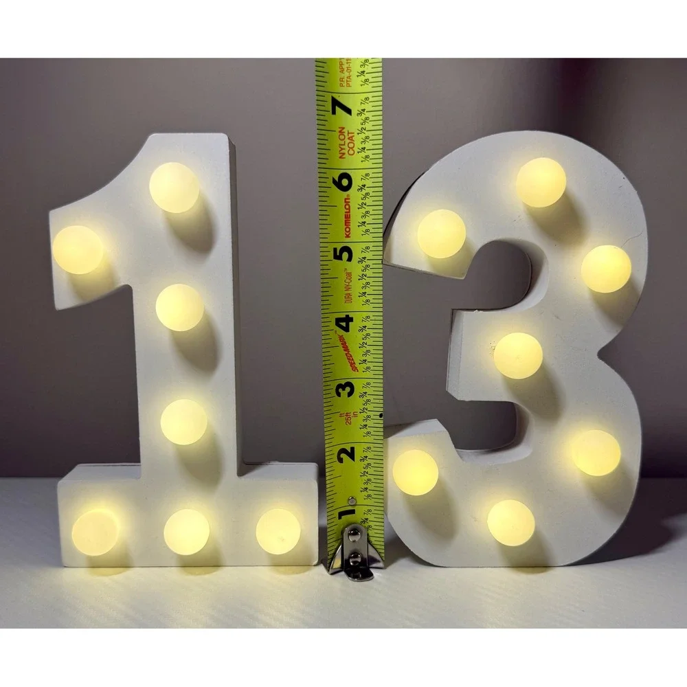Marquee Light Up Number 13 White 6.25
